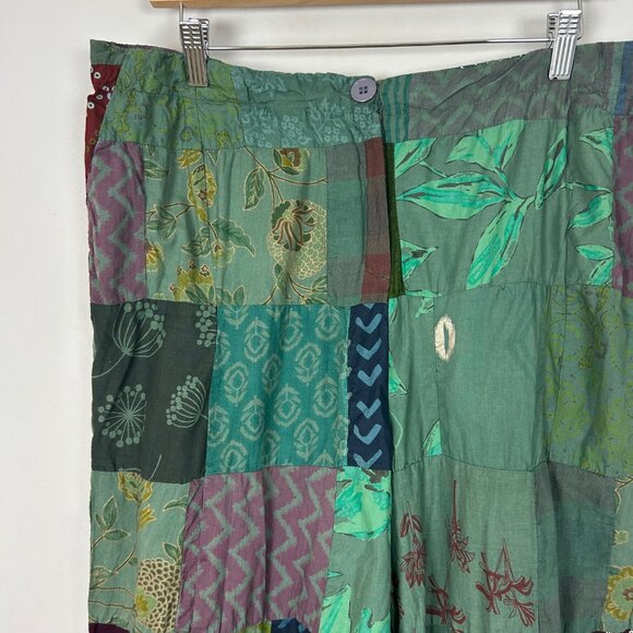 NEW Earthbound Trading Patchwork Ankle Pants Harem Size XL Women's - Picture 2 of 5